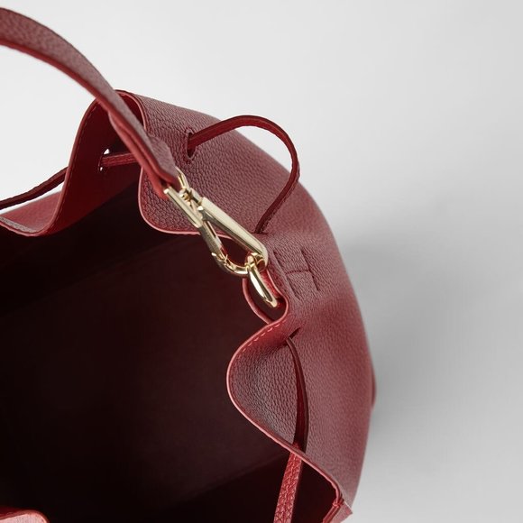 Zara Bags Nwt Zara Red Studded Bucket Bag Poshmark